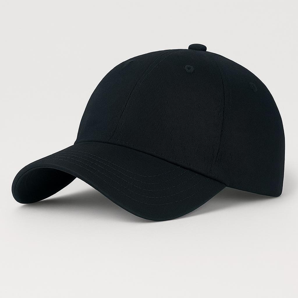 Brushed Cotton Twill Cap in Black